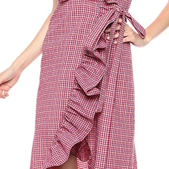 MISA Los Angeles Stella Gingham Print Dress Small - Picture 3 of 10